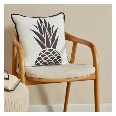 Karaca Home Pineapple Filled Cushion, 43cmx43cm, Black-White