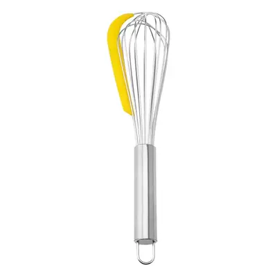 Crick Crack Stainless Steel Whisk and Spatula, 32cm, Silver Yellow