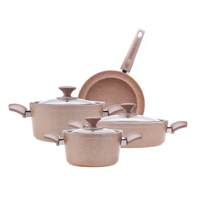 Karaca Biogranite 7-Piece Non-Stick Cookware Set, Rose