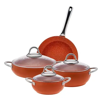 Karaca Avanos Biogranite 7-Piece Non-Stick Cookware Set, Tile Red