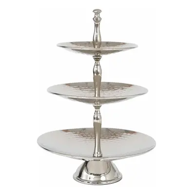 Karaca Home Moroccan 3-Tier Cake Stand, 30cmx42cm, Silver