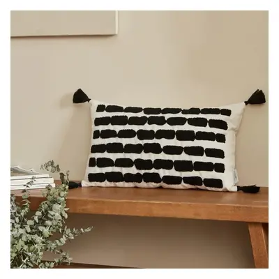 Karaca Home Sheri Filled Cushion, 31cmx50cm, Black