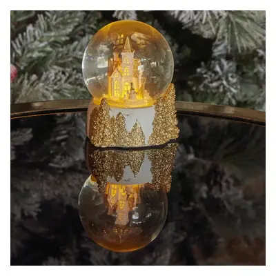 Karaca New Year Christmas Castle Led Light Snow Globe, 7cmx6.5cmx8.5cm, Multi