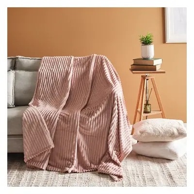 Karaca Ruby Stripe Wellsoft Blanket, Single, Pink