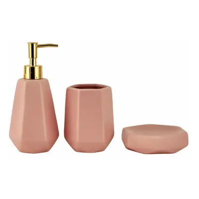 Karaca Home Ruby Ceramic Bathroom Accessories Set, Piece, Pink