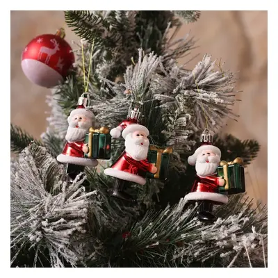 Karaca New Year Christmas Santa with Gift Tree Decoration Set, Piece, 8.5cm, Red Multi