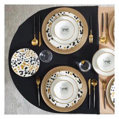 Karaca Ortiga 24-Piece Porcelain Dinner Set for People, Multi