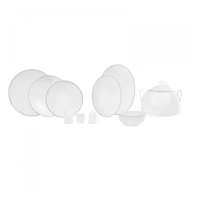 Karaca New Shawl 60-Piece Fine Cream Dinner Set for People, White