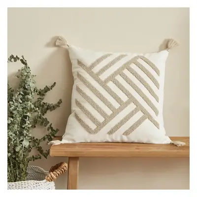 Karaca Home Kassey Filled Cushion, 43cmx43cm, Beige