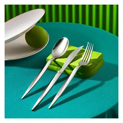 Karaca x Sarıyer Design Vortex Piece 316+ Stainless Steel Cutlery Set for People, Silver