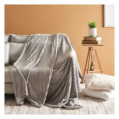 Karaca Ruby Stripe Wellsoft Blanket, Single, Grey