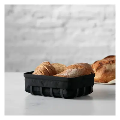 Karaca Owa Metal and Fabric Bread Basket, Small, Black