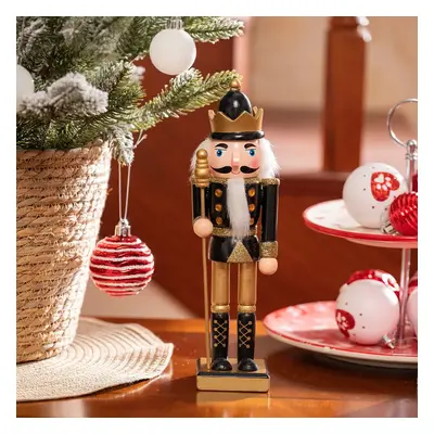 Karaca New Year Christmas Nutcracker with Gold Hat Figure, 25cm, Multi