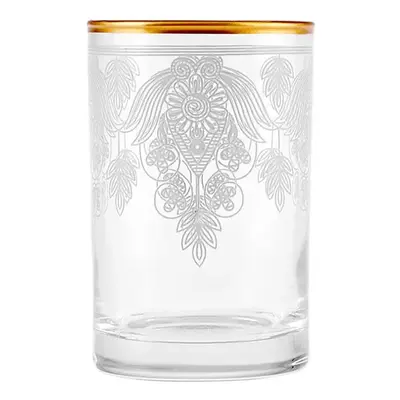 Karaca Derin Piece Glass Coffee Glass Set, 110ml, Transparent Gold