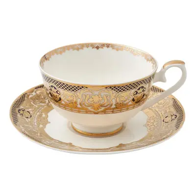 Weimar Hilda Of Nassau Piece Fine Bone Tea Set, White Gold