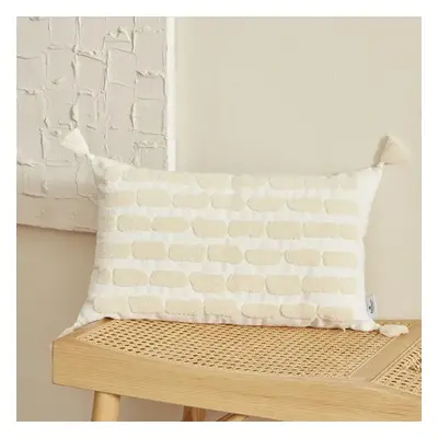 Karaca Home Sheri Filled Cushion, 31cmx50cm, Cream