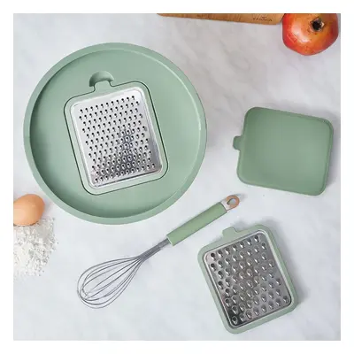 Karaca Ruby Mixing Bowl Set with Graters and Whisk, 3.5L, Green