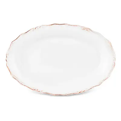 Karaca​ Elizabeth Ceramic Serving Platter, 31cm, Ecru