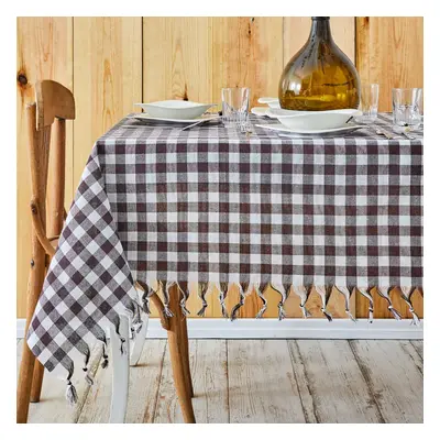 Sarah Anderson Square Tablecloth, 140cmx140cm, White Brown