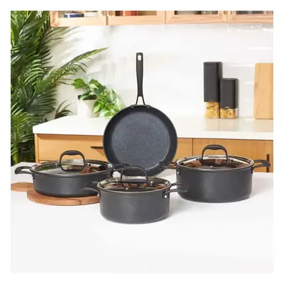 Karaca BioDiamond Pro 7-Piece Non-Stick Induction Cookware Set, Black