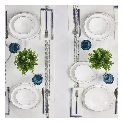 Karaca Pure 24-Piece Opal Glass Dinner Set for People, White Platinum