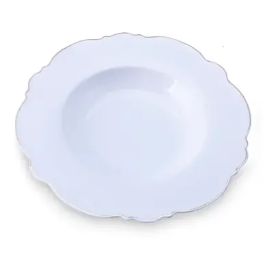 Karaca Romantic Porcelain Pasta Bowl, 23cm, White Silver