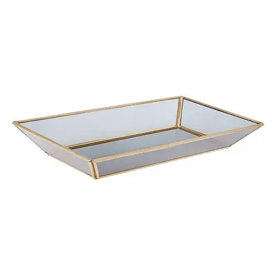 Karaca Home Line Glass Tray, 30cmx18cm, Black Gold