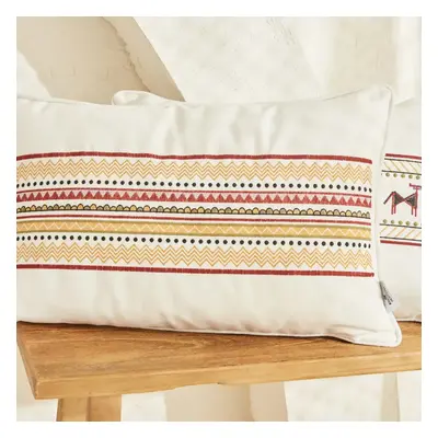 Karaca X Arslantepe Embroidered Cushion, 35cmx55cm, Red