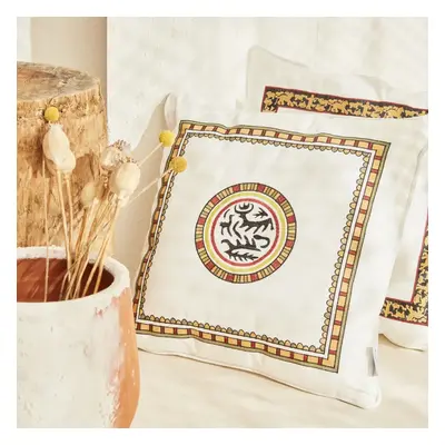 Karaca X Arslantepe Maldia Embroidered Cushion, 45cmx45cm, Mustard