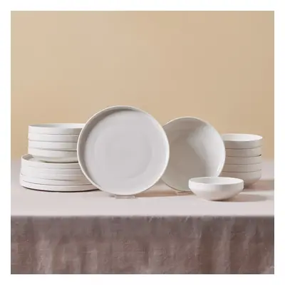 Karaca Felix 18-Piece Porcelain Dinner Set for People, White