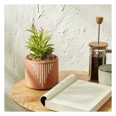 Karaca Home Simple Artificial Plant in Ceramic Pot, 23cm, Brown White Green