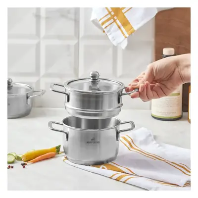 Karaca Baby Stainless Steel Induction Couscous Pot, 12cm, Silver