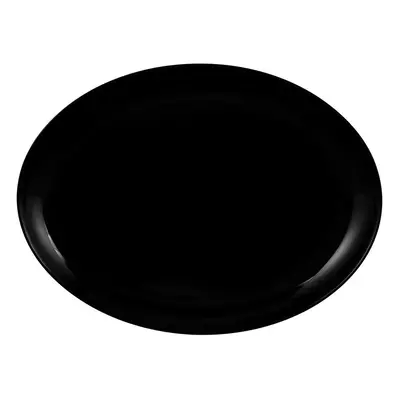 Karaca Swan Opal Glass Serving Platter, 33cmx25cm, Black