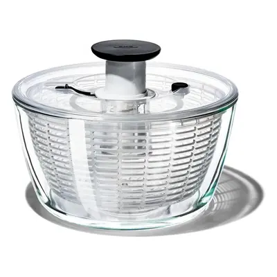 Oxo Good Grips Glass Salad Spinner, 6L, Transparent Black