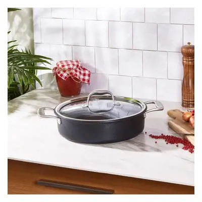 Karaca BioDiamond Pro Induction Shallow Casserole with Lid, 26cm, Black