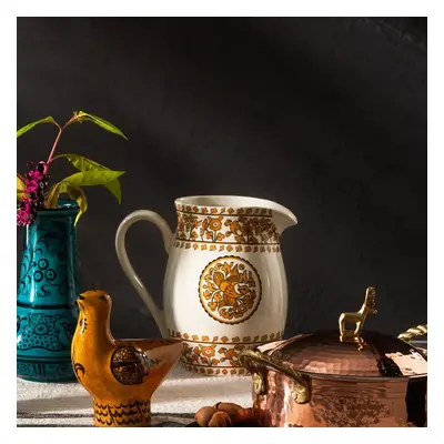 Karaca Paye Seljuk Collection Porcelain Pitcher, 1500ml, Orange Multi