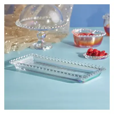 Karaca Rory Glass Serving Platter, 30cm, Transparent