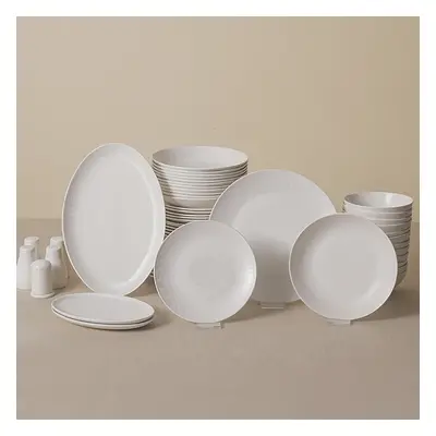 Karaca Arte 56-Piece Bone China Dinner Set for People, White