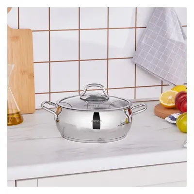 Karaca Emirgan Stainless Steel Stockpot with Lid, 20cm, Silver