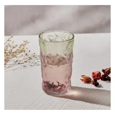 Karaca Glacier Glass Highball Glass, 383ml, Transparent Red Green