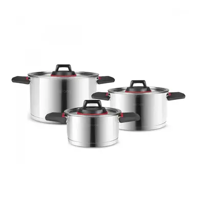 Karaca Yenka 6-Piece Stainless Steel Cookware Set, Silver