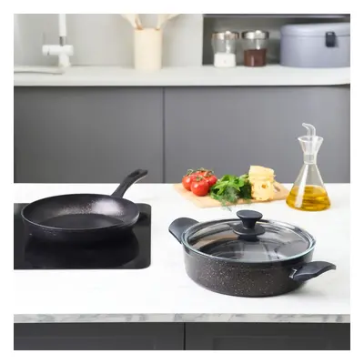 Karaca Blackgold Biogranite 3-Piece Induction Cookware Set, Black Gold