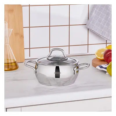 Karaca Emirgan Stainless Steel Stockpot with Lid, 16cm, Silver