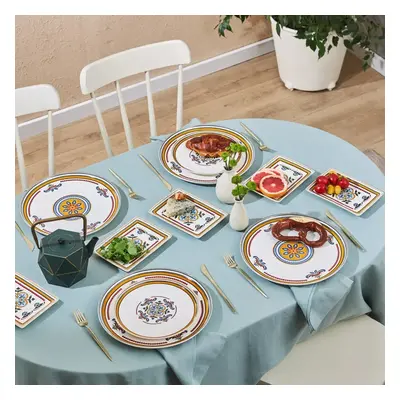 Karaca Positano 18-Piece Bone China Serveware Set for People, Platinum