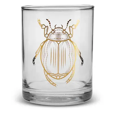 Karaca Halloween Bug Glass Tumbler Glass, 380ml, Transparent Gold