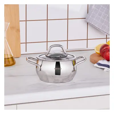 Karaca Emirgan Stainless Steel Stockpot with Lid, 14cm, Silver