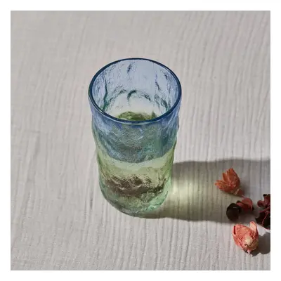 Karaca Glacier Glass Highball Glass, 383ml, Transparent Blue Green