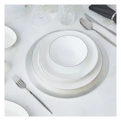 Karaca x Hussein Chalayan Streamline Sun Path 59-Piece Bone China Dinner Set for People, White P