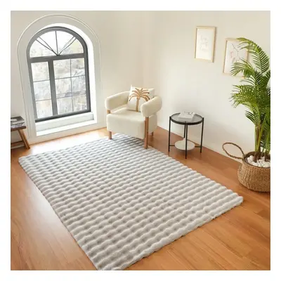 Kaşmir Rugs 7/24 Cosy Premium Bubble Rug, 100cmx150cm, Light Grey