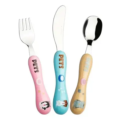 Karaca Pets 3-Piece Stainless Steel Children's Cutlery Set, Multi